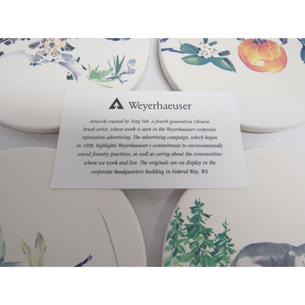 Set of 4 CoasterStone Coasters Bear Hawk Dragonfly Fruit Woodland Nature Outdoor - Picture 10 of 11